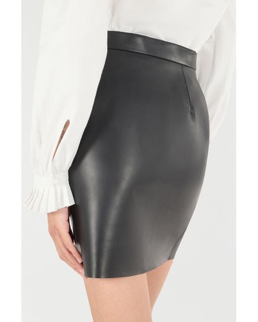 Roberto Cavalli Gray Perforated Rose Pattern Skirt