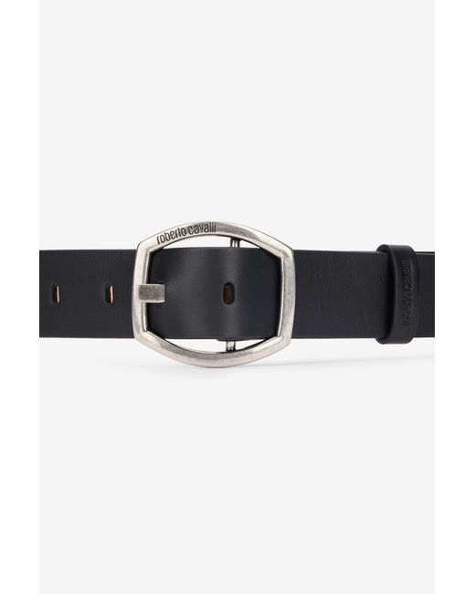 Roberto Cavalli Multicolor Belt With Branded Geometric Buckle for men