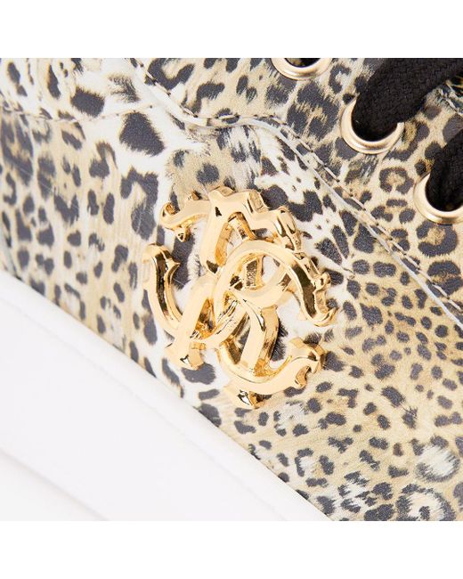 Roberto Cavalli Multicolor Leopard Print Sneaker With Monogram Rc