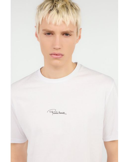 Roberto Cavalli White T-Shirt With Snake Print for men
