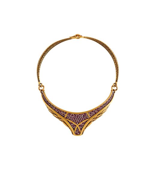 Roberto Cavalli Metallic Swarovski Crystal Embellished Snake Necklace