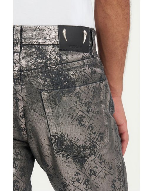 Roberto Cavalli Gray Monogram Trousers for men