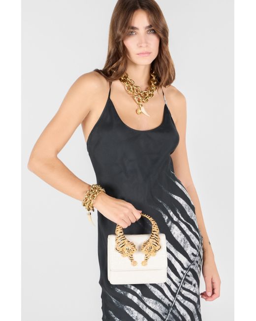 Roberto Cavalli Metallic Medium Roar Bag