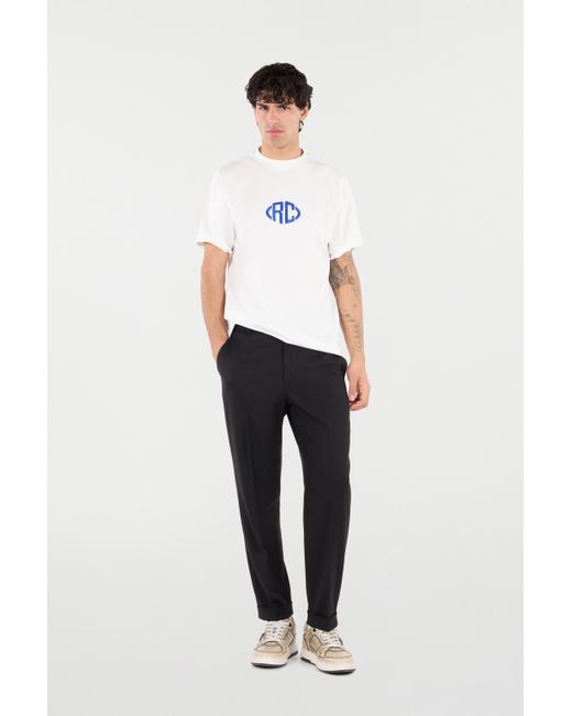 Roberto Cavalli White Cotton T-Shirt With Monogram for men