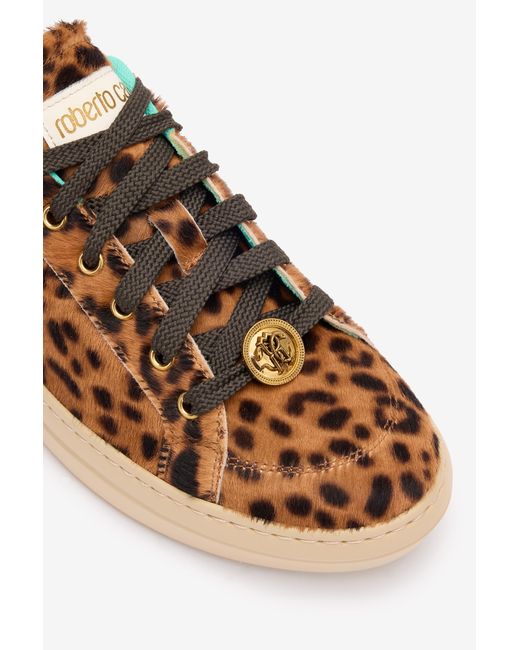 Roberto Cavalli Multicolor Sneakers With Jaguar Skin Print