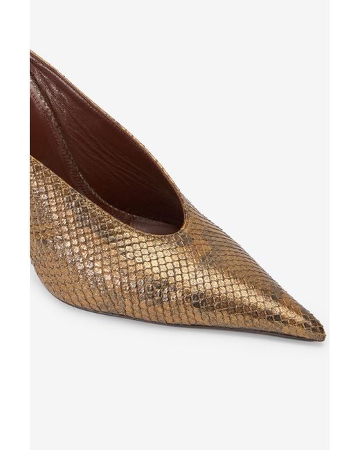 Roberto Cavalli Multicolor Mules With Python Snake Motif