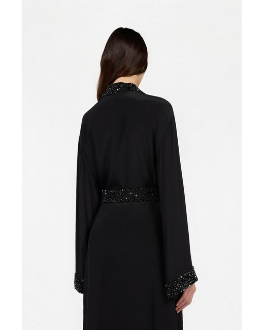 Roberto Cavalli Black Silk Maxi Dress With Embellished Detail