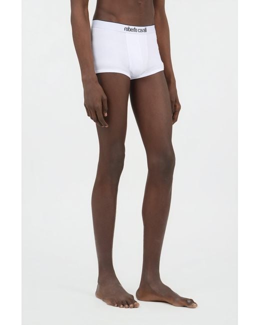 Roberto Cavalli White Cotton Boxers Bi-Pack for men