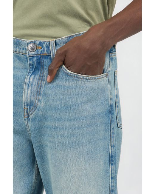Roberto Cavalli Blue Light Wide-Leg Jeans With Monogram Rc for men