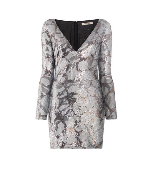 Roberto Cavalli Gray Jewel Dress