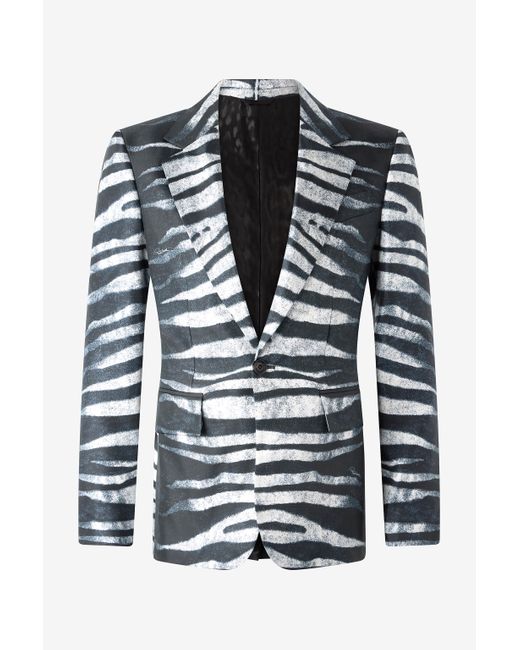 Roberto Cavalli Blazer Mit Print Zebra in Black für Herren