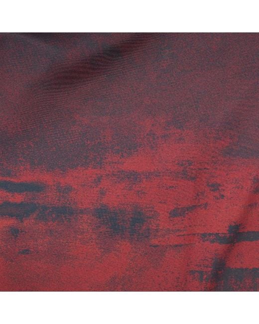 Roberto Cavalli Red Long Slip Dress With A Mottled Effect