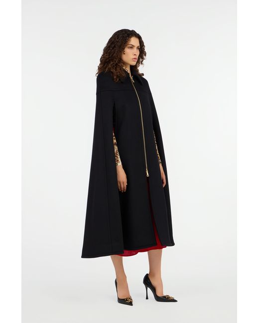 Roberto Cavalli Black Cape With Zipper