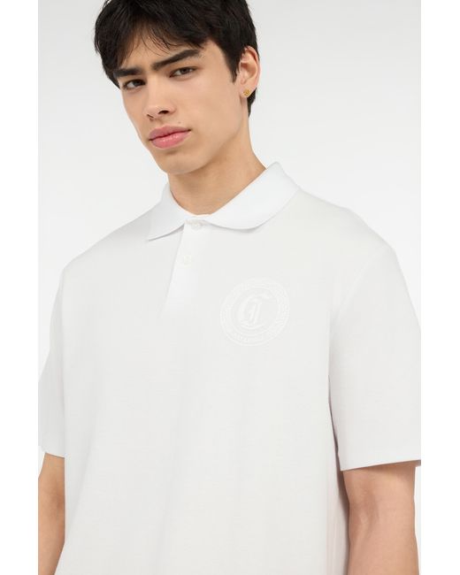 Roberto Cavalli White Polo With Jc Monogram Embroidery for men