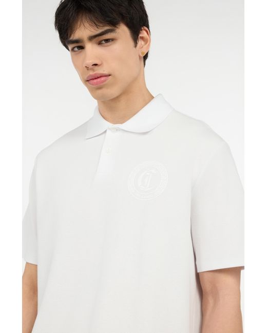 Roberto Cavalli White Polo With Jc Monogram Embroidery for men