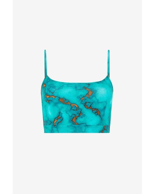 Roberto Cavalli Blue Cropped Vest Top