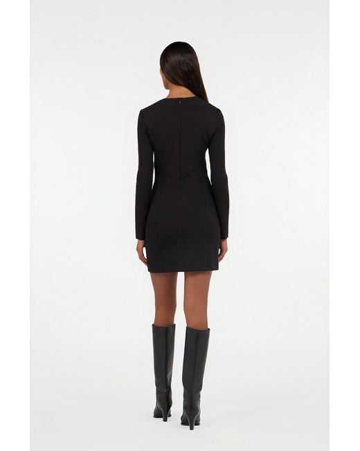 Roberto Cavalli Black Short Dress With Long Sleeves And Cut-Out