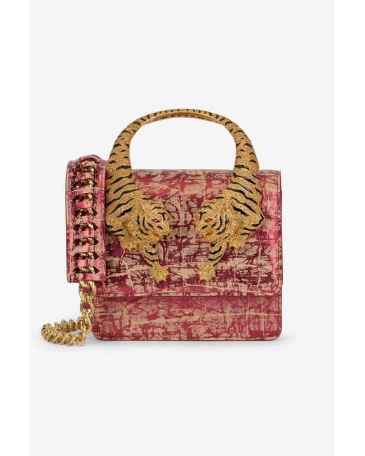 Roberto Cavalli Red Medium Roar Bag