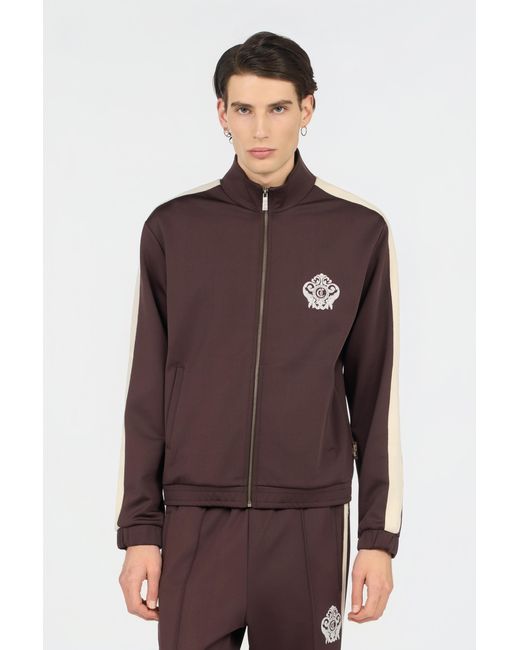 Roberto Cavalli Brown Zip Hoodie for men