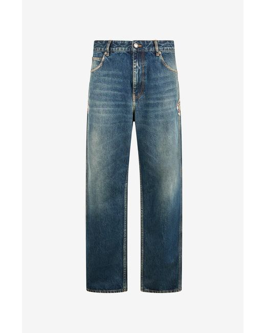 Roberto Cavalli Blue Washed Denim Jeans for men