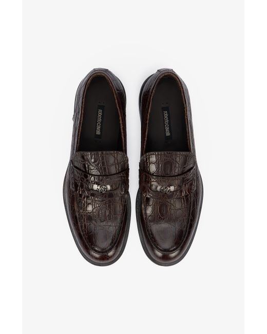 Mocassini Marroni di Roberto Cavalli in Black da Uomo