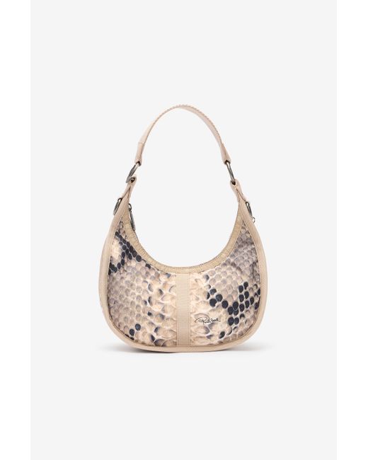 Roberto Cavalli White Small Bologna Bag With Print