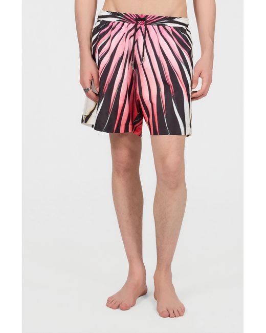 Roberto Cavalli Red Ray Of Paradise Print Swimsuit for men