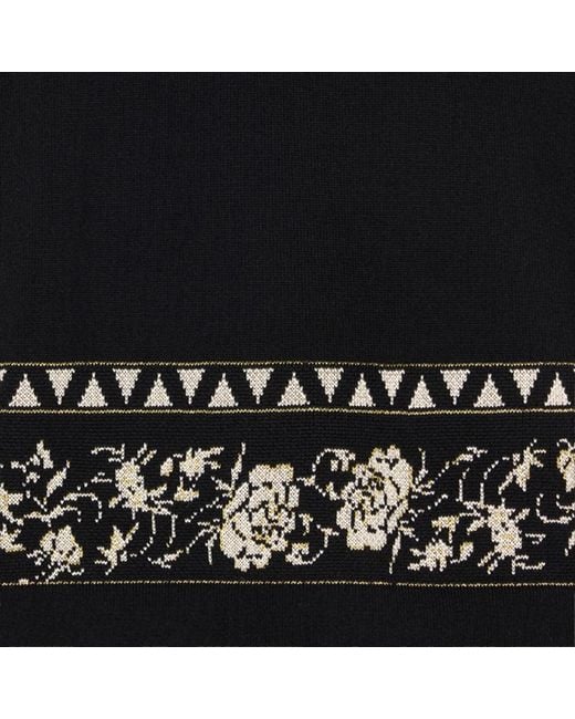 Roberto Cavalli Black Knitted Polo Shirt With Jacquard Pattern for men