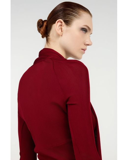 Roberto Cavalli Red Dark Wrap-Over Sweater