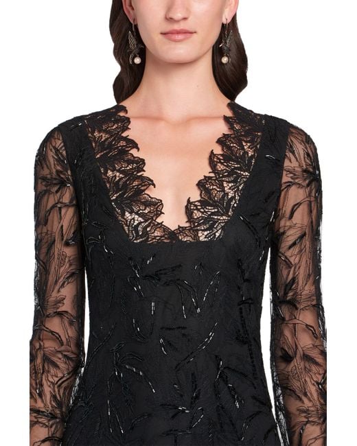 Roberto Cavalli Black Layered Lace Gown