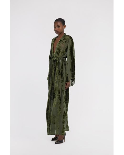 Roberto Cavalli Green Dressing Gown With Devorè Effect