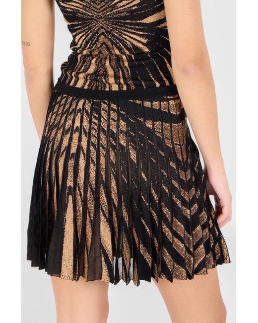 Roberto Cavalli Brown Knit Skirt With Ray Of Print
