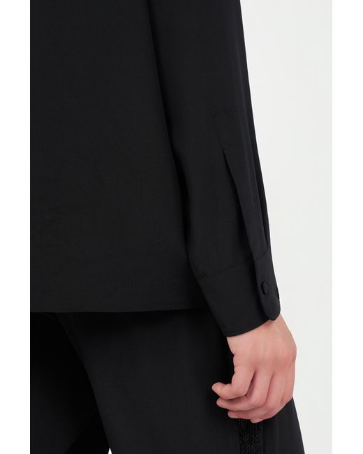 Roberto Cavalli Black Silk Shirt With Shimmering Detail