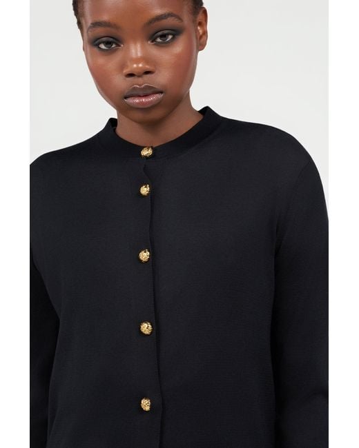 Roberto Cavalli Black Wool Cardigan