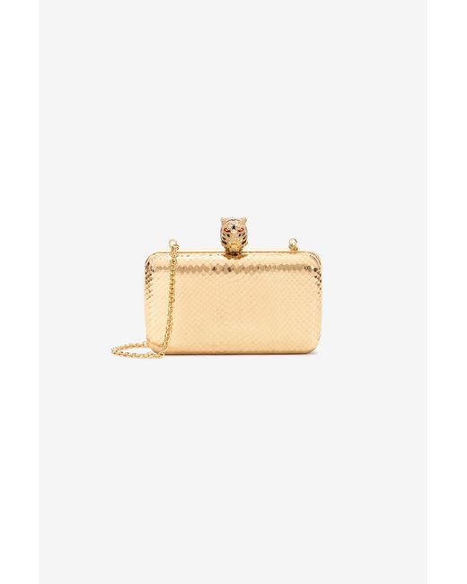 Roberto Cavalli White Tiger Leather Clutch