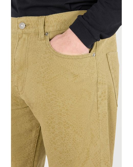 Roberto Cavalli Yellow Printed Five-Pocket Pants for men