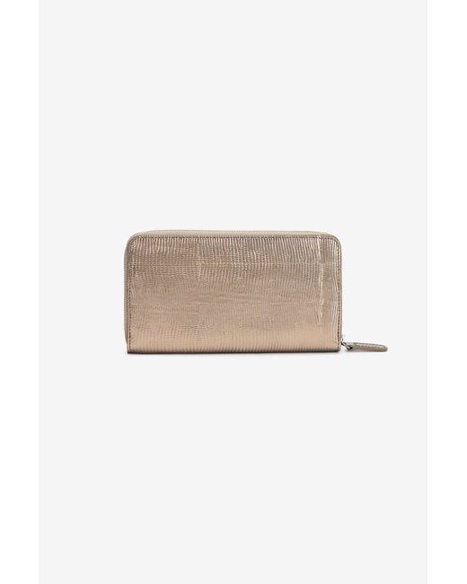 Roberto Cavalli Natural Serpentine Leather Wallet With Zip