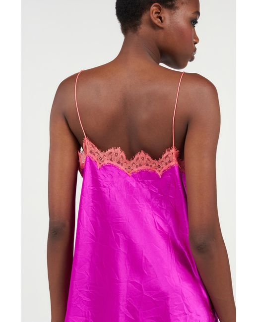 Roberto Cavalli Pink Top With Lace Detailing