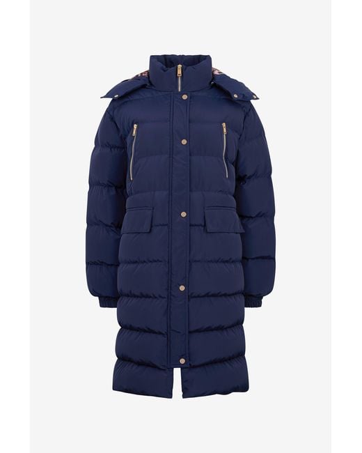 Roberto Cavalli Blue Marble Print Down Jacket