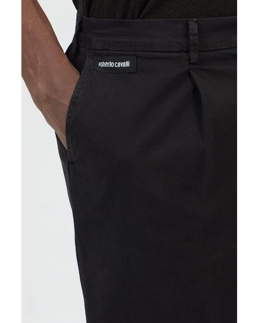 Roberto Cavalli Black Pleated Trousers for men