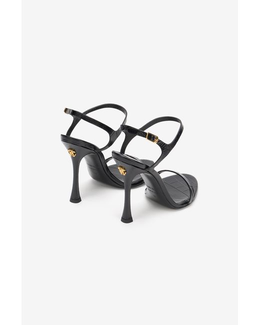 Roberto Cavalli Multicolor Croc-Effect Leather High-Heel Sandals