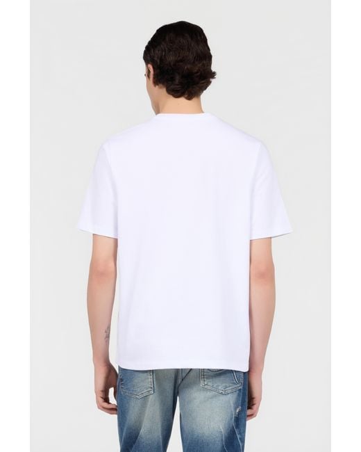 Roberto Cavalli Blue T-Shirt With Printed Snake for men