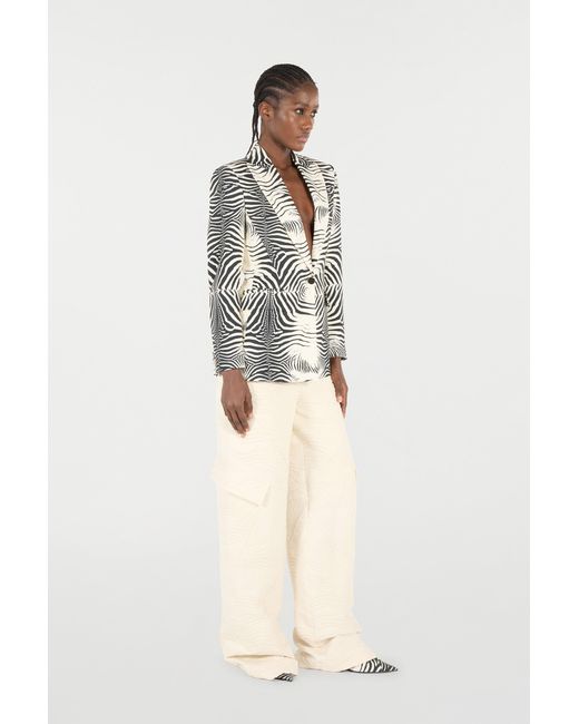 Roberto Cavalli Black Blazer With Tigress Print