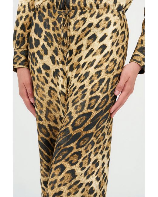 Roberto Cavalli Multicolor Leopard Print Palazzo Pants