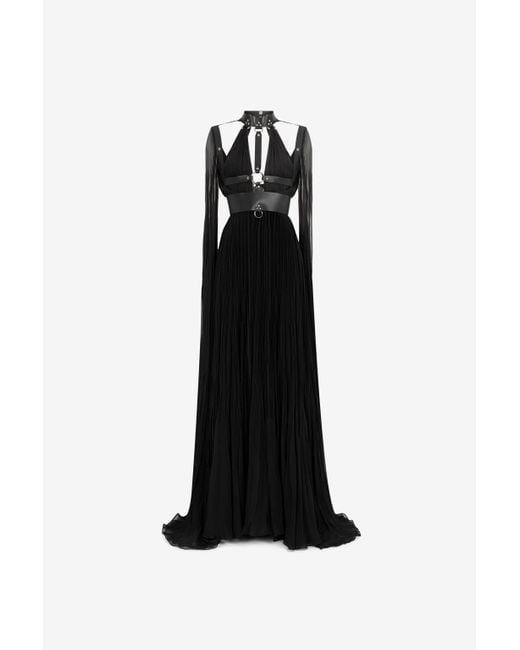 Roberto Cavalli Harness Silk Maxi Dress in Black | Lyst UK