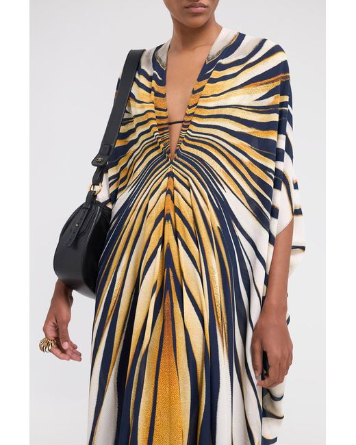 Roberto Cavalli White Ray Of Print Caftan