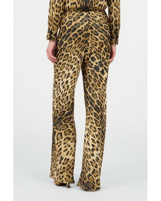 Roberto Cavalli Multicolor Leopard Print Palazzo Pants