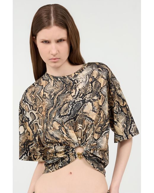 Top Corto Con Estampado Python Roberto Cavalli de color Multicolor