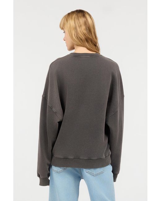 Roberto Cavalli Gray Sweatshirt With Bejeweled Logo Studs