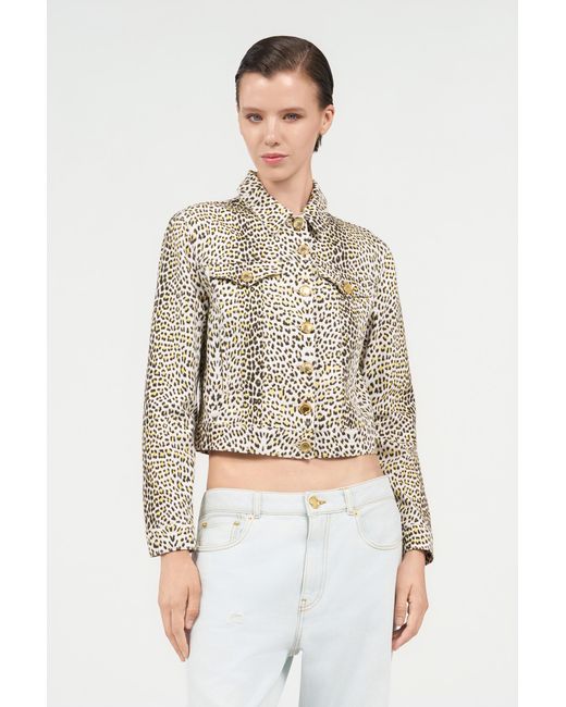 Roberto Cavalli White Pop Jaguar Animal-Print Jacket